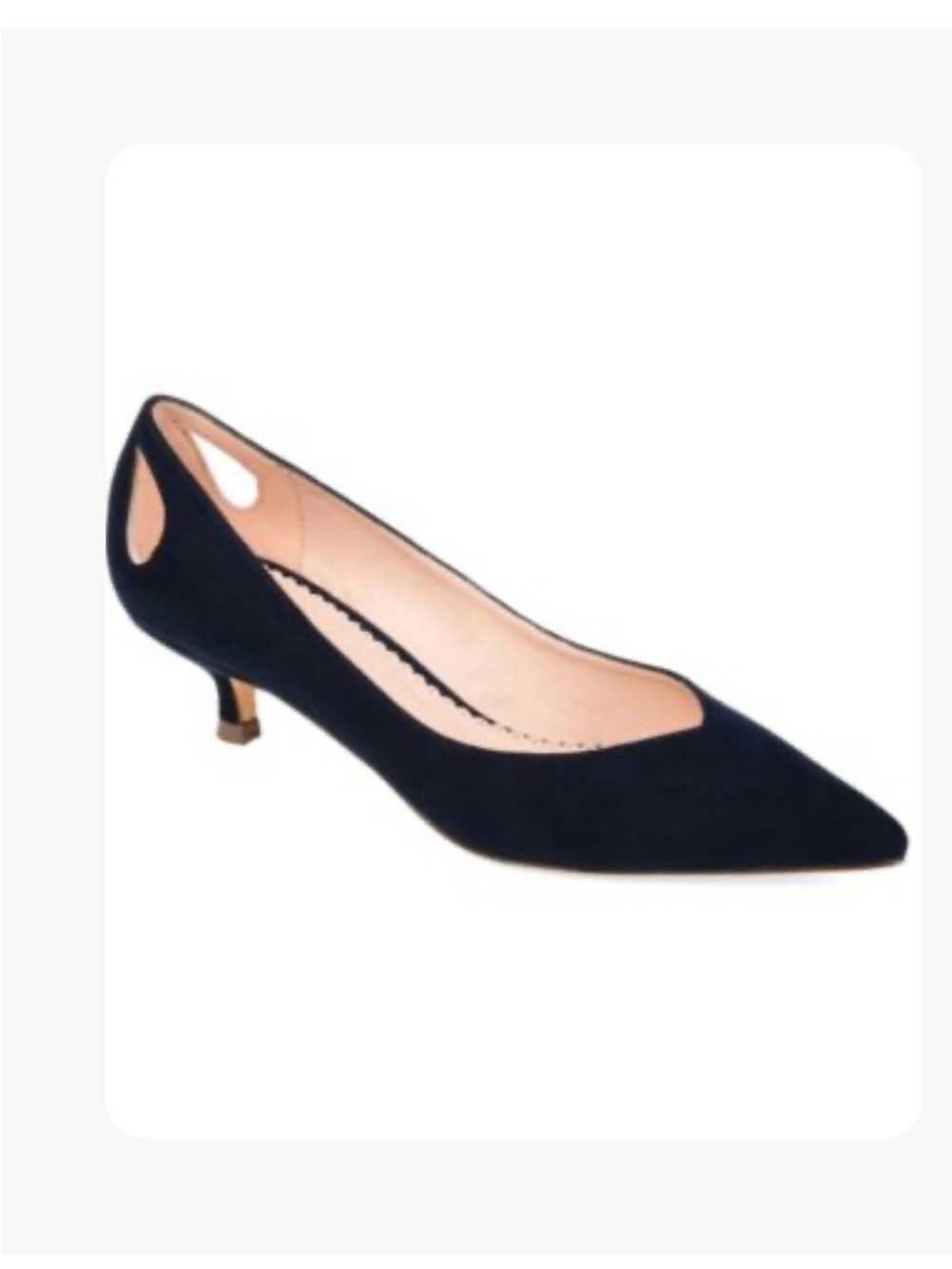 Journee Collection navy Goldie retro kitten heel pumps size 6